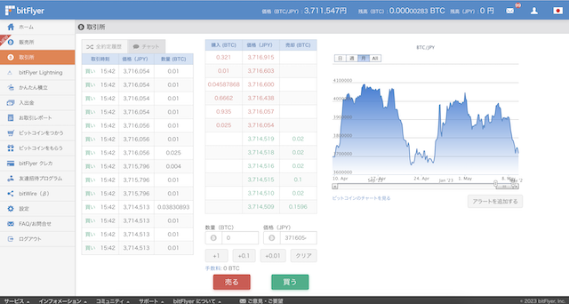 bitFlyer ビットフライヤー 使い方